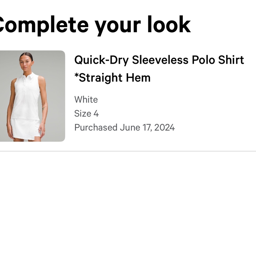 Lululemon Quick Dry Sleeveless Polo